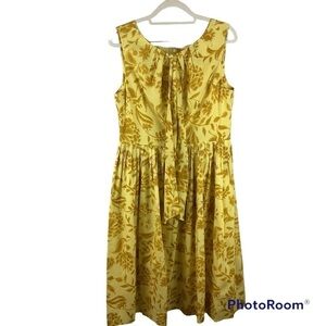 J.Peterman Yellow and Golden Cotton Sleeveless Dress